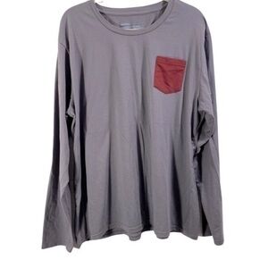 Columbia Men's Long Sleeve Crew Neck Shirt/Top Size XXL Color Gray/Maroon